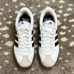 Adidas White and Black VL Court Sneakers
